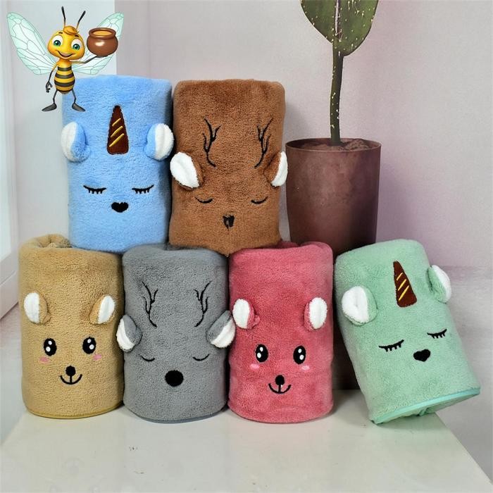 JH Handuk Microfiber Bordir Mata 60x120 Tebal Lembut