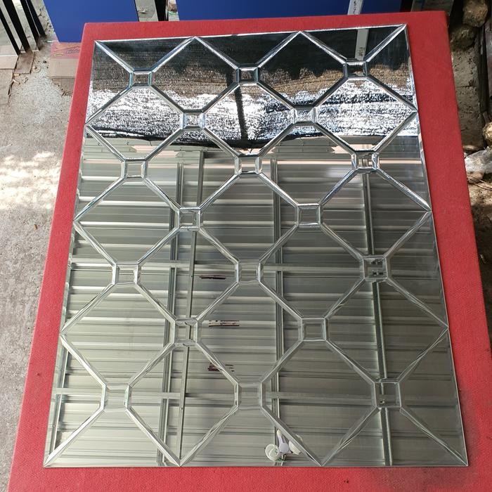 kaca cermin bevel / cermin dinding / kaca cermin dekorasi dinding