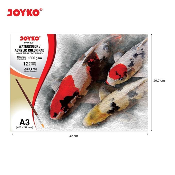 

Joyko Watercolor Pad Buku Gambar Cat Air Akrilik A3 - 300gsm/12 Lembar