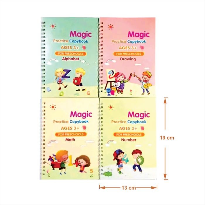 

Sank Magic Book ( isi 4 Buku + Pulpen + Refill ) Buku Belajar Menulis Menggambar Edukasi Anak