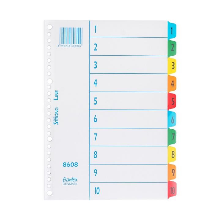 

Bantex Index (1-10) 26 Holes For Multiring Binder B5 8608 00