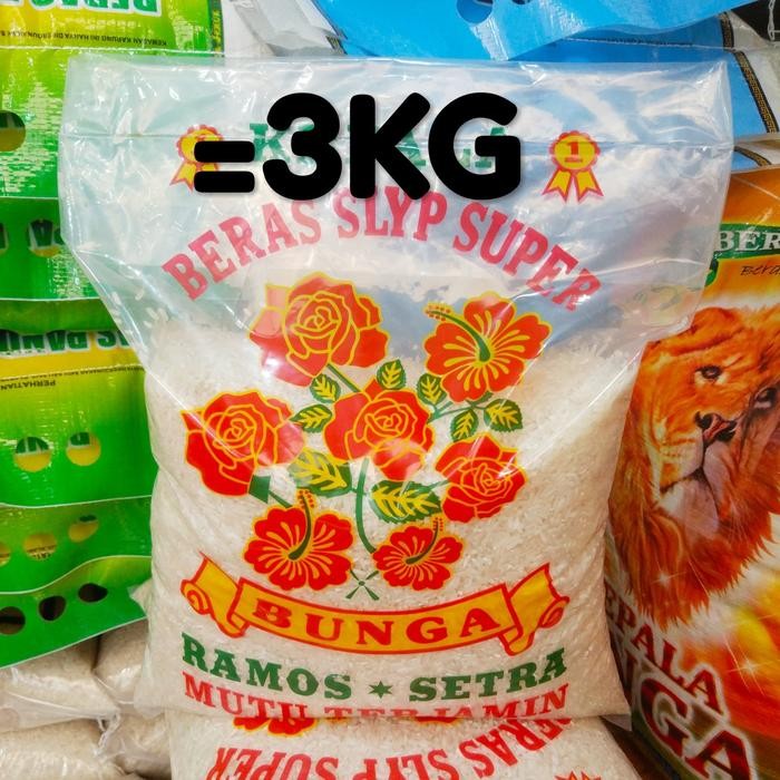 

Glx BERAS SETRA IR64 CAP BUNGA / KEMBANG 3KG / 3.5LITER ZAKAT SEMBAKO