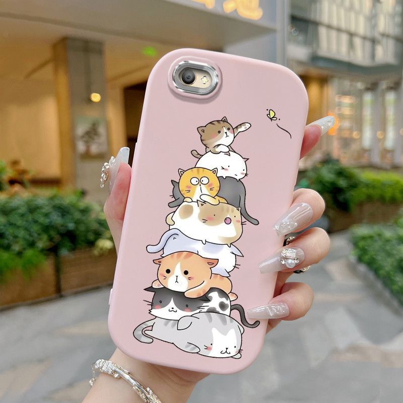 Casing Hp Untuk OPPO A59 F1s Case Casing Tumpang tindih kucing HP Kesing Ponsel Softcase Silikon Bar