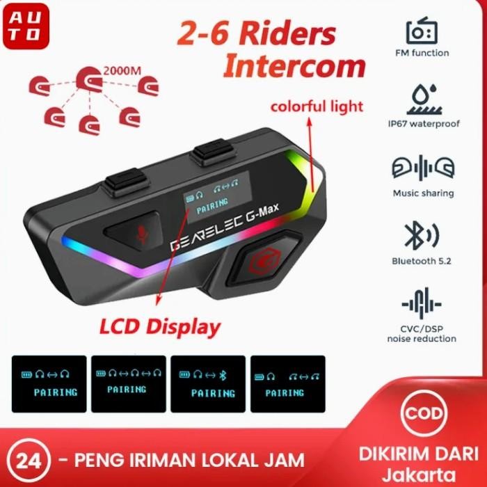 Gearelec G Max With Rgb Mode Intercom Helm Waterproof Kode 212