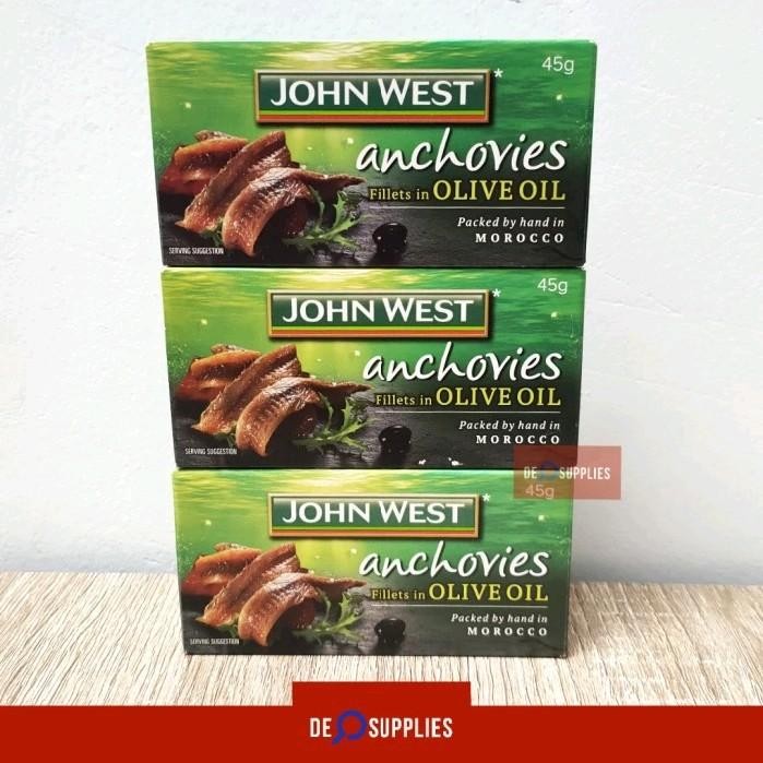 

Gdh John West Anchovies Fillets in Olive Oil 45gr - Anchovy Teri Zaitun