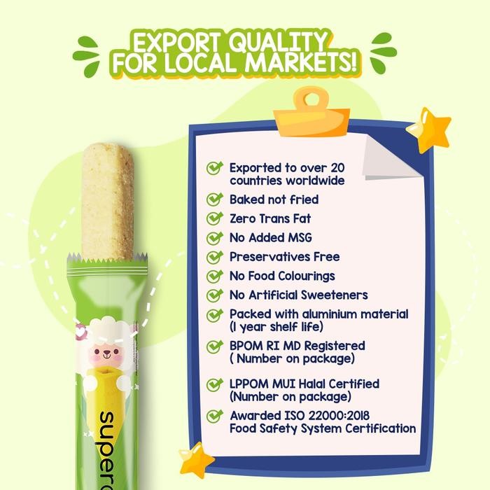 

Gdh Supercorn Corn Stick - Camilan Stik Jagung 120gr (isi 12pcs)