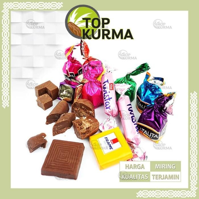 

Ger Coklat Arab 1kg Chocolate Manis Mix 1kg oleh oleh haji umroh import