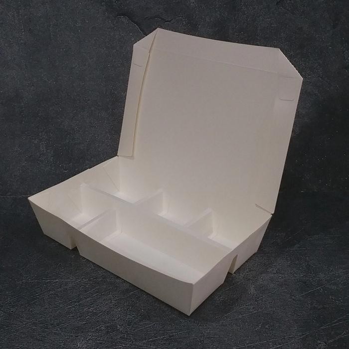 Lun Box sekat 5 isi 100 pc Paper Rice Box Dus Nasi Ergopak