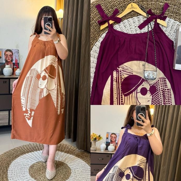 Dress Daster Wanita Yukensi Tali Busui Bahan Rayon NAYLA