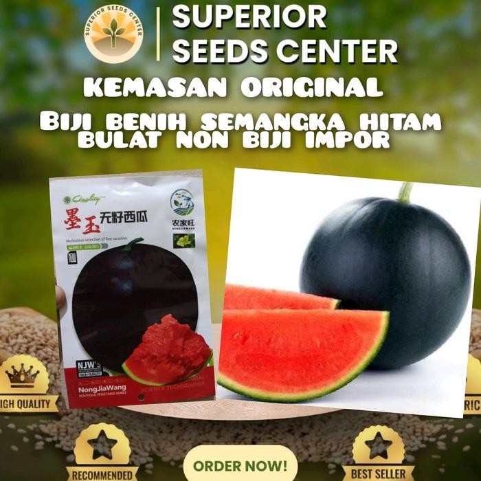 KEMASAN ORIGINAL BIJI BENIH SEMANGKA HITAM BULAT NON BIJI IMPOR