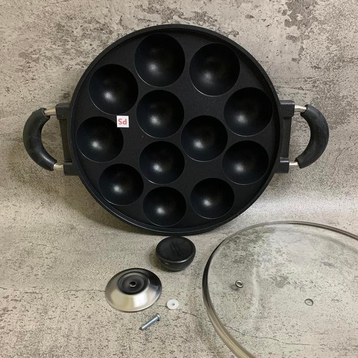 TEFLON ANTI LENGKET CETAKAN TAKOYAKI/TELUR MINI LUBANG BULAT/CAKE PAN