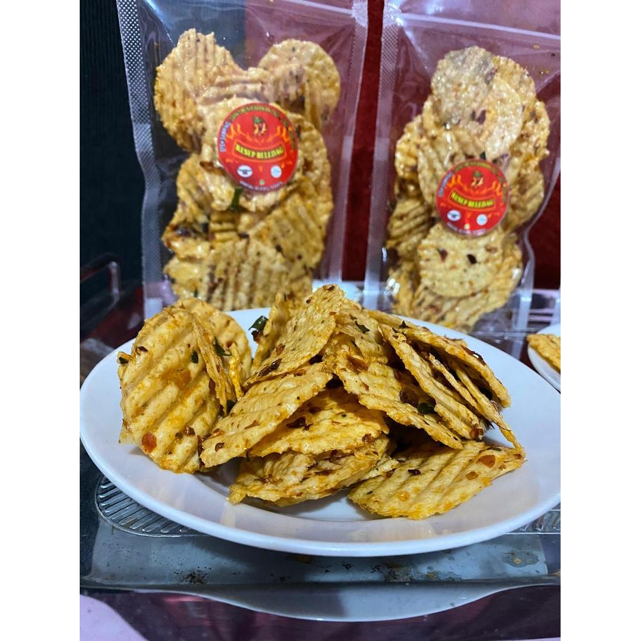 

RESEP BELEDAG CEMILAN CIMPRING BELETRAK KEMASAN 55gr CEMILAN KRIUK BUMBU PEDAS DAUN JERUK