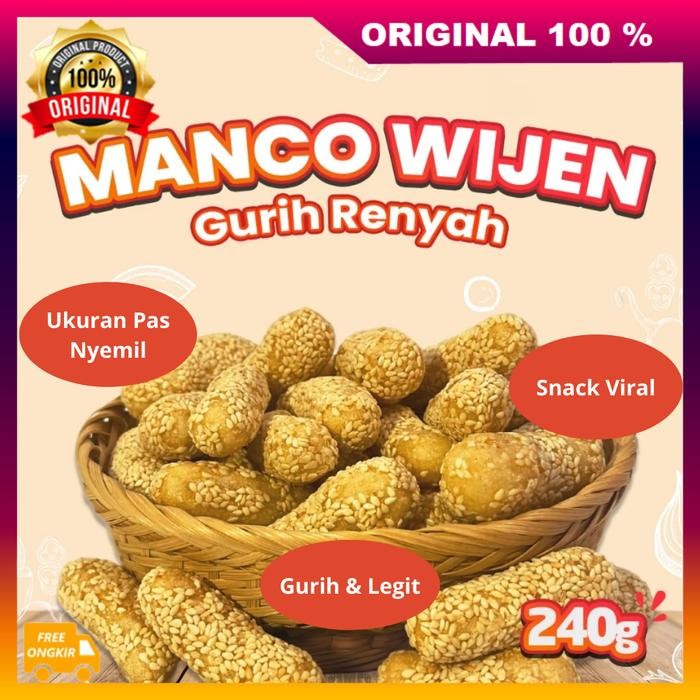 

Manco Wijen Viral Gurih Renyah Snack Manco Wijen Cemilan Tradisional 100% ORIGINAL