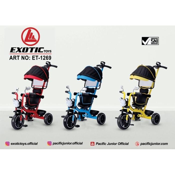 Sepeda Anak Roda Tiga 3 Exotic ET 1269 ET1269 Stroller Motor