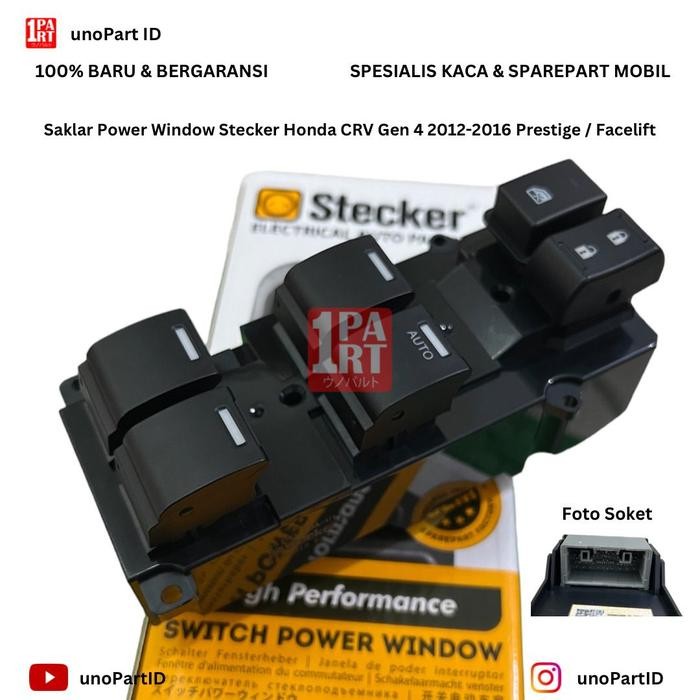 Saklar Power Window Honda CRV Gen 4 Prestige / Facelift 2012-2016 Merk Stecker Part No 35750-T0A-U03