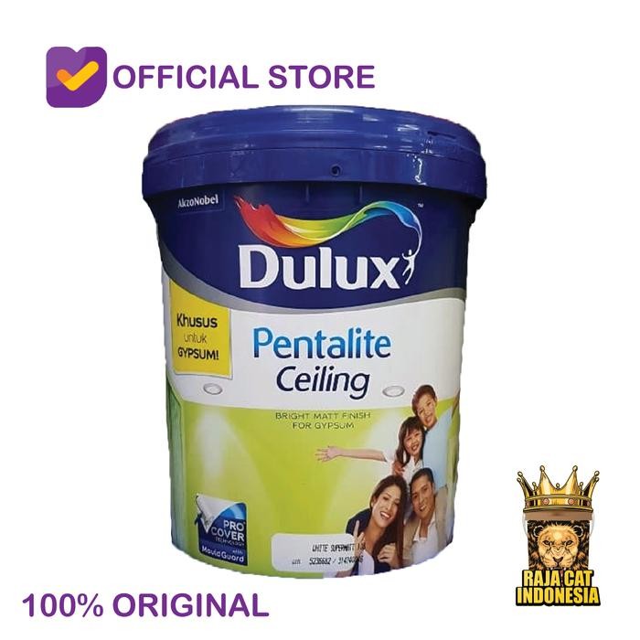 Cat Plafon / Tembok / Gypsum Dulux Pentalite Ceiling Putih 25 Kg Pail *