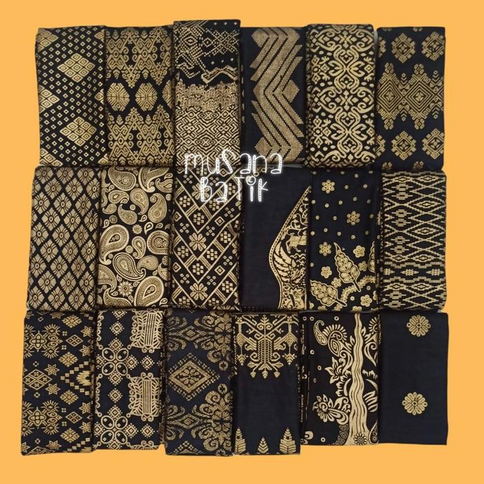 kain batik Prada emas Prada gold Prada Bali gunungan wayang songket *
