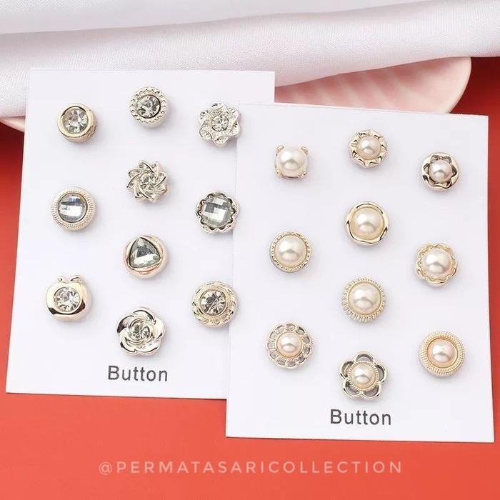 10 Pcs Bros Pin Dagu Klip Kecil Wanita Button Kerudung Baju Jilbab *