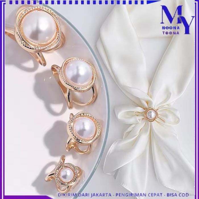Ring Bros Multifungsi Gesper Bros Ring Cincin Mewah Besar Aksess Scarf Hijab *