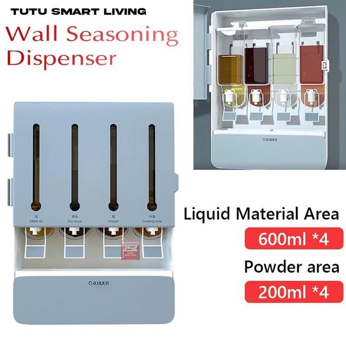 Sav (Ghato) Tutu Tempat Rak Bumbu Da Ung / Dispenser Kotak Bumbu Da Tempel Dinding Minyak Saus Kecap