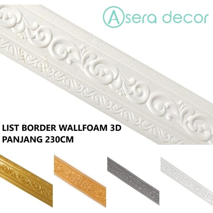 Lis Wallpaper Dinding 3D Foam Stiker List Border Wallfoam uk 230cm