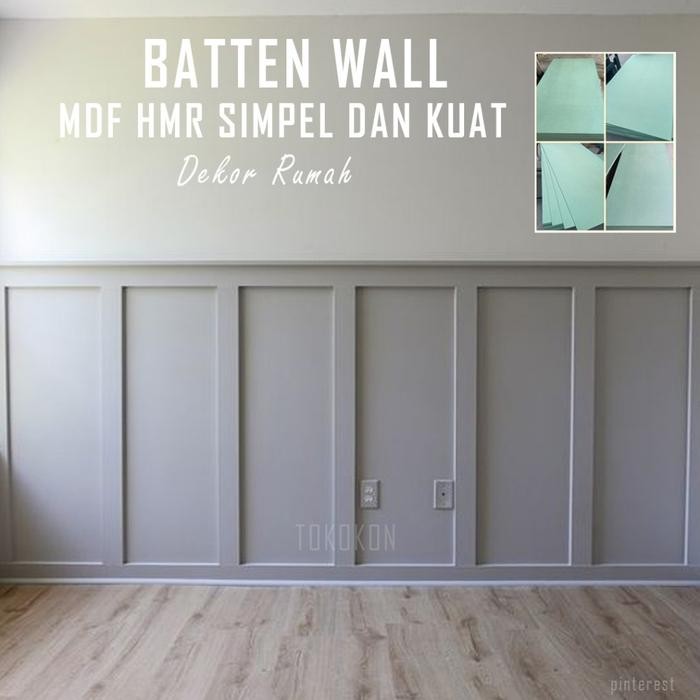 Wall Batten HMR Premium Mdf Hijau list dekor rumah Batten Wall Mdf Hmr Hijau 6mm