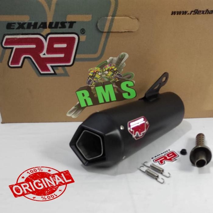 Knalpot R9 New Alpha Black Series Nmax Old Nmax New 2020 Aerox 155
