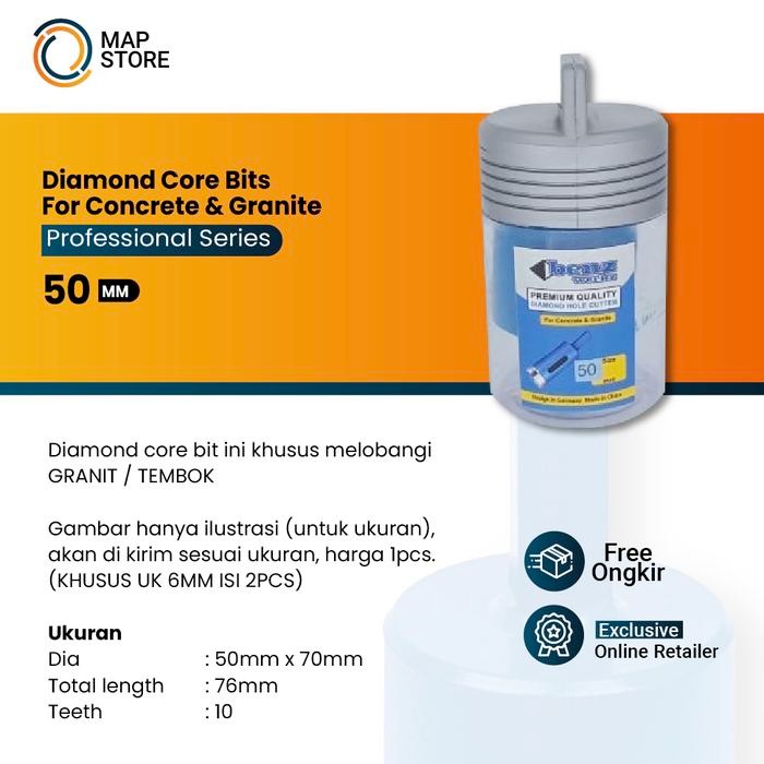 Terbatas Diamond Core Bits / Mata Bor Granit / Mata Bor Tembok 50Mm Benz