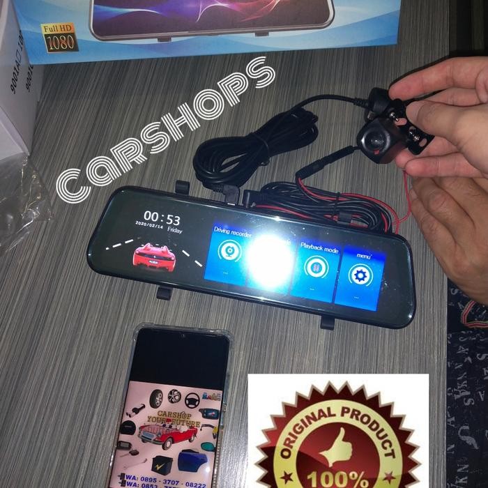 Spion DVR Dual Camera Dashcam Camera CCTV Mobil Spion Touchscreen