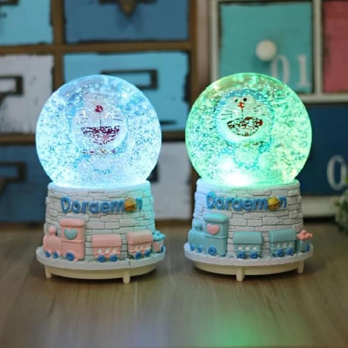 Kotak musik doraemon bola salju doraemon snow globe music box doraemon