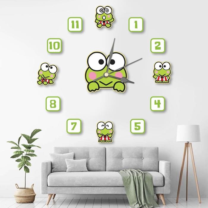 Jam Dinding Besar Keroppi Ukuran Jumbo Jam Tembok Tempel Dinding