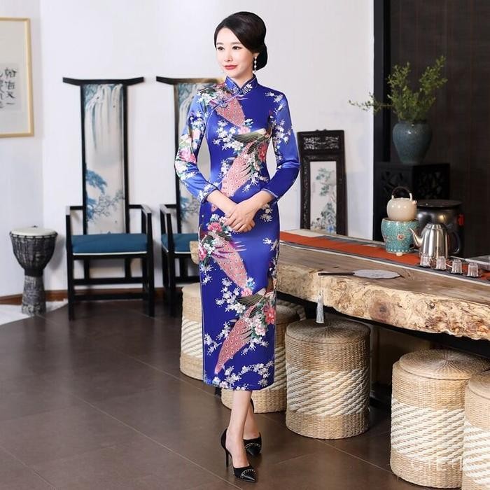 DRESS WANITA BAJU CHEONGSAM IMLEK GADIS DEWASA CHINA LENGAN PANJANG KODE 20
