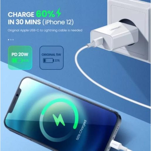 Ugreen Combo Pd Charger Cable Type C Lightning Mfi Pd 3.0 Iphone 12