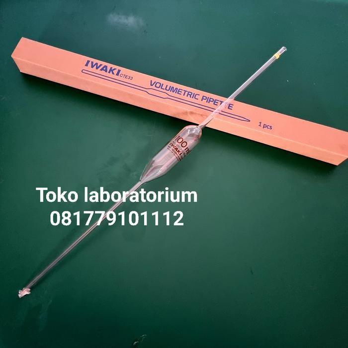 Volumetric Pipet 100 Ml Iwaki/ Pipet Ukur/ Pipet Gondok