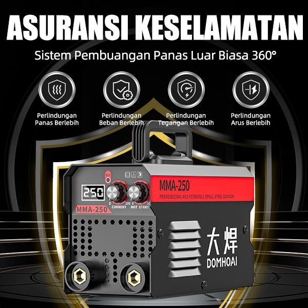 DOMHOAI Mesin Las Inverter Las Listrik Inverter MMA-250 Mesin Las IGBT Tampilan Digital Definisi