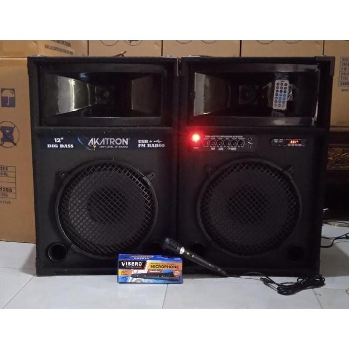 PAKET KARAOKE + MIC + Speaker aktif bluetooth 12 inch 12 in subwoofer dpt 2 box speaker bluetooth