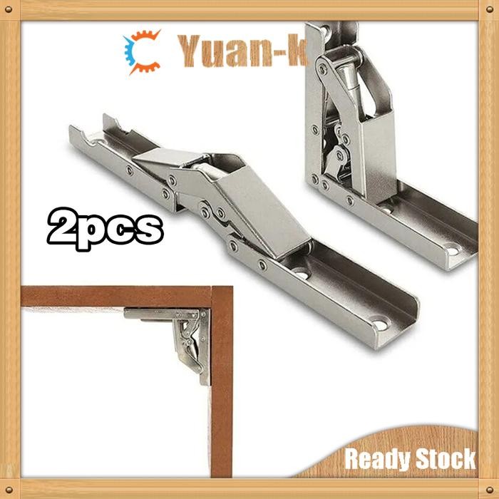 2PCS Engsel Lipat 90 Derajat Engsel Braket Lipat 90 Derajat Serba Guna Engsel Tanpa Coak *