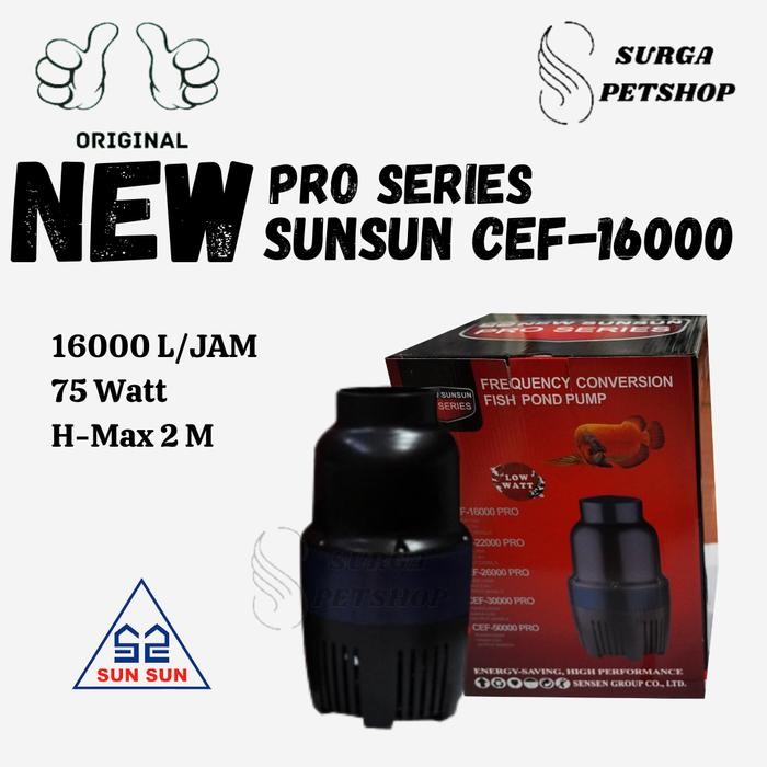 NEW SUNSUN CEF 16000 PRO POMPA AIR CELUP AKUARIUM KOLAM IKAN CEF16000