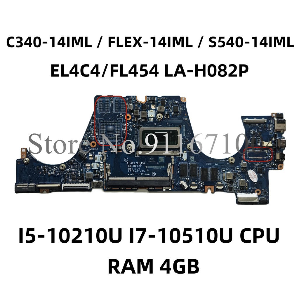 LA-H082P For Lenovo Ideapad C340-14IML FLEX-14IML S540-14IML Laptop Motherboard With I3-10110U I5-10
