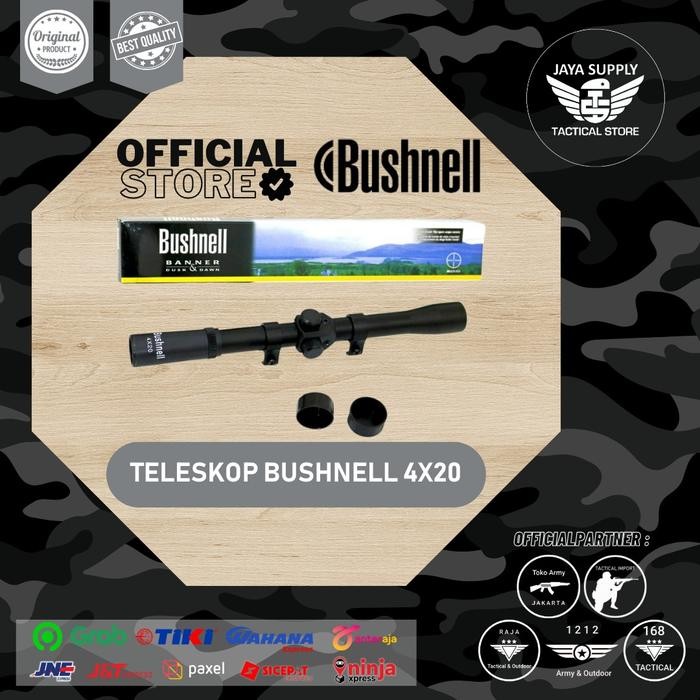 Bushnell Teleskop 4x20mm Original Import Kualitas Terbaik Cocok Untuk Unit Laras Panjang Tahan Getar