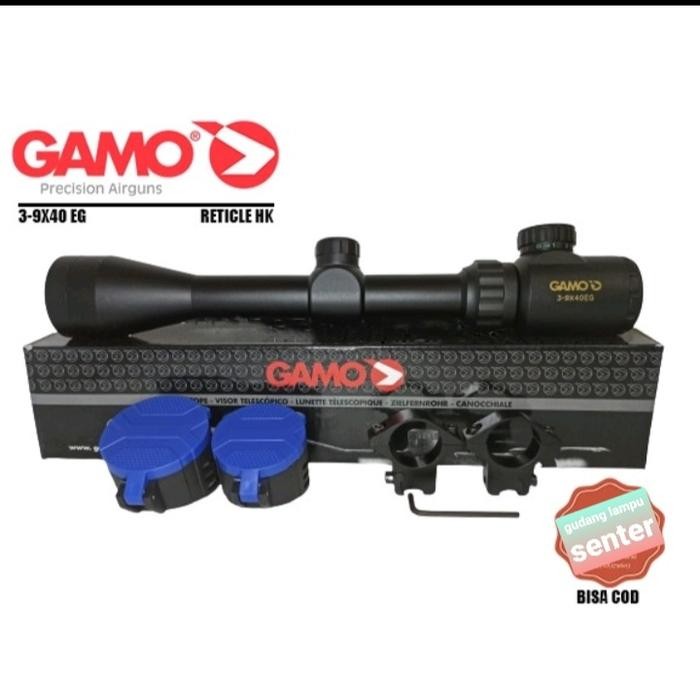 Telescope GAMO 3-9X40 EG Paket lengkap Lensa jernih