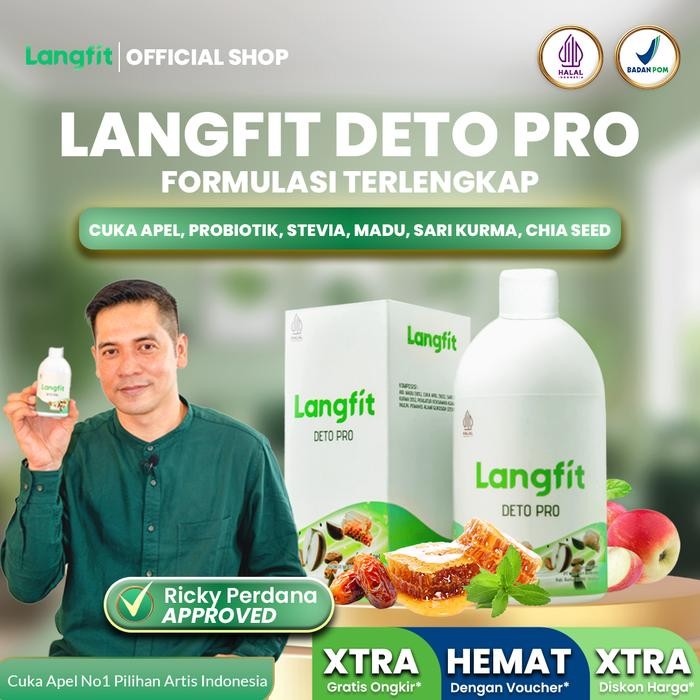 

Langfit Detopro Cuka Apel Probiotik 250 ML Minuman Herbal Alami Dengan Kurma Madu Chia Seed & Stevia
