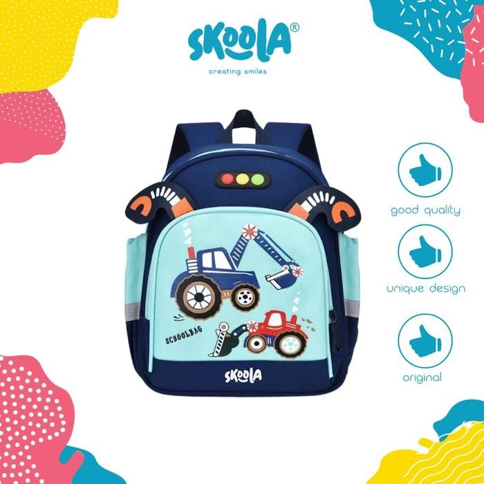 

Skoola Tas Sekolah Anak PAUD TK Laki - Laki Ransel Excavator - Kussa Fashion