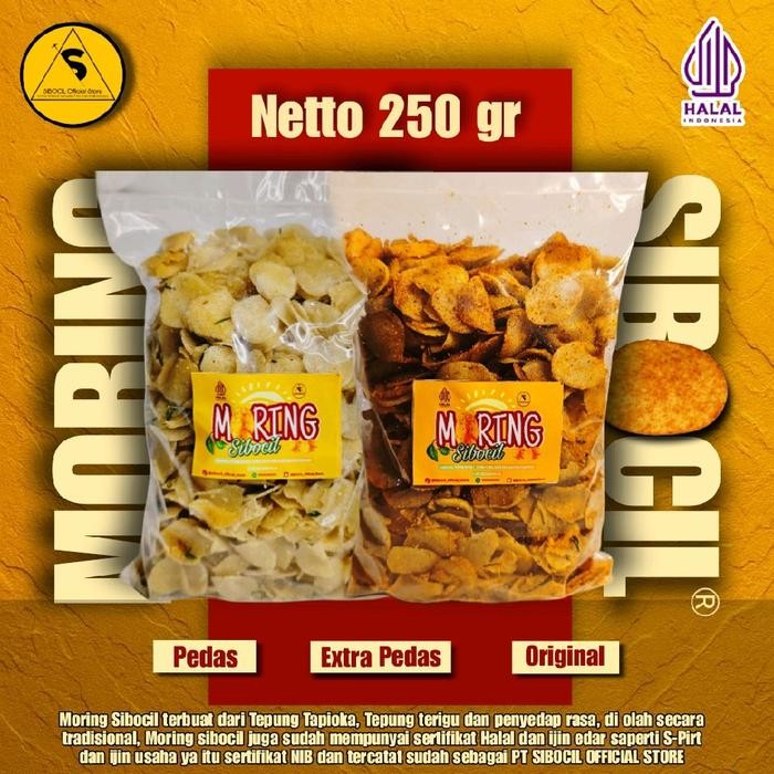

Moring Molring Sibocil 250gr makanan cemilan snack jajanan viral Keripik Pedas Aroma Daun Jeruk