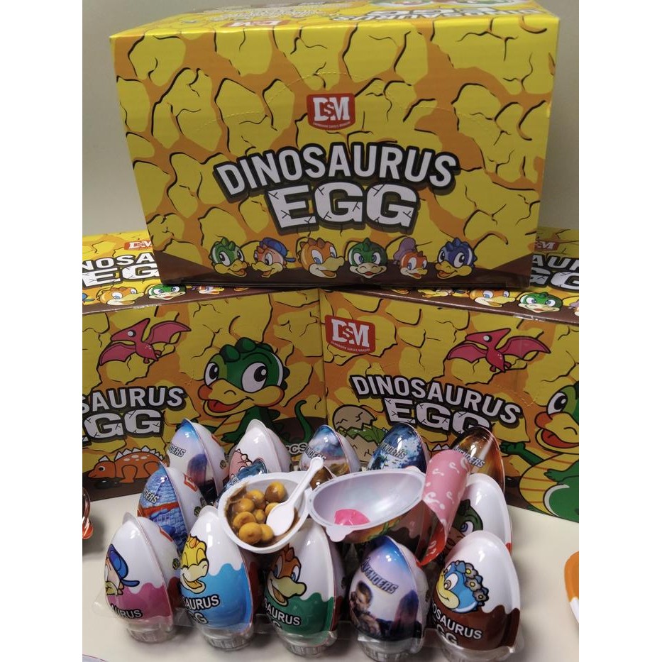 

DSM Dinosaurus Egg 1 Kotak isi 30 Pcs Coklat Compound hitam manis bentuk telur Cemilan Viral Snack