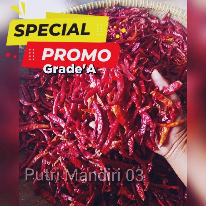 

CABE RAWIT TEJA MERAH KERING [grde'A] INFOR INDIA KUALITAS SUPER PEDAS Organik Alami 1KG Cabai