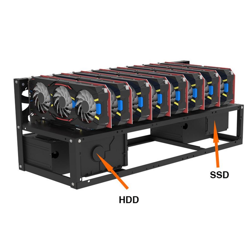 Stainless Steel Stackable Open Mining Rig Frame Mining ETH/ETC/ZEC Ether Accessories Tools For 8 GPU