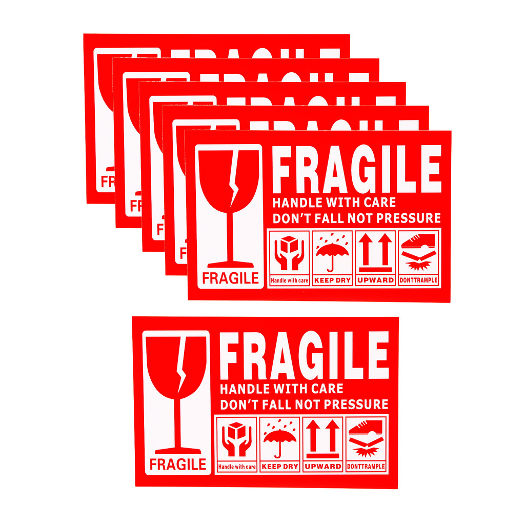 

50 or 100pcs Fragile Sticker Warning Label "Handle with Care""Keep Dry""Don't Fall""Not Pressure