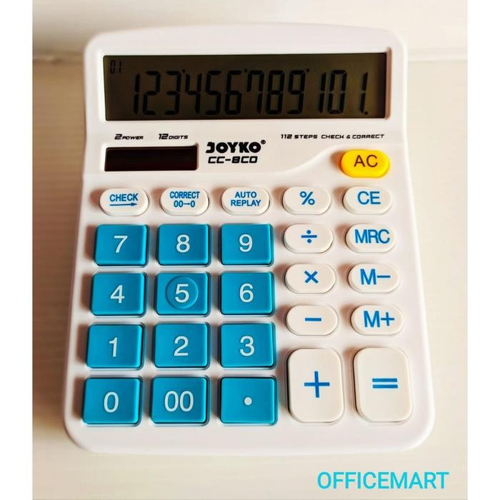

kalkulator 12 digit joyko cc-8co check & correct kode 691