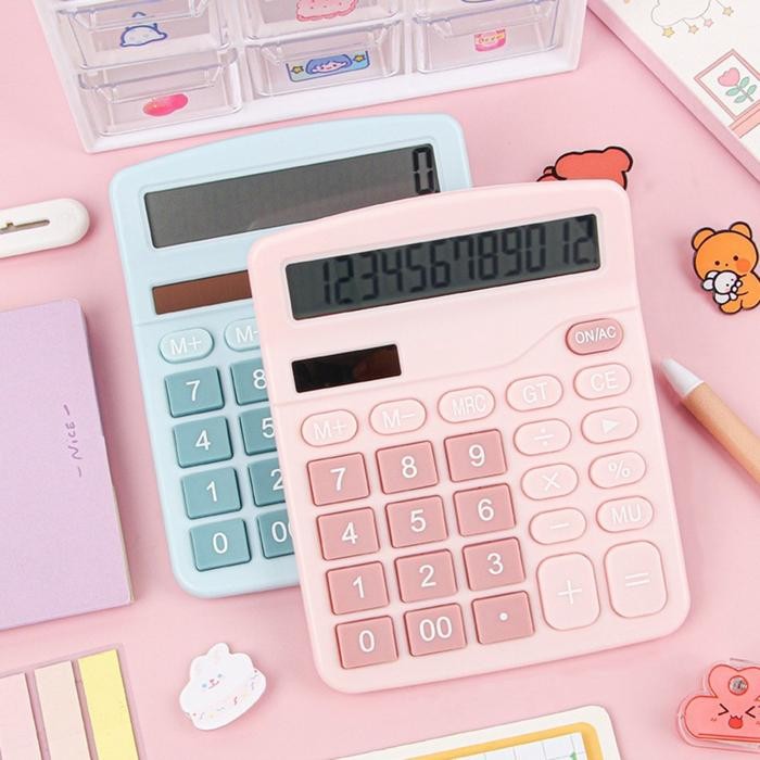 

kalkulator 12 digit surya dual power layar lcd kk-837 desktop calculator solar power simple